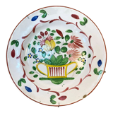 Assiette faïence les Islettes Panier Fleurs 19e