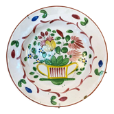 Assiette faïence les Islettes Panier Fleurs 19e