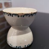 Vintage blue earthenware egg cup