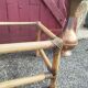 Small coffee or bedside table in rattan and vintage smoked glass