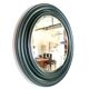 1970s dark green wooden Italian round wall mirror