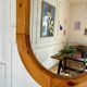 Oval mirror in solid pine vintage 70