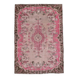5x8 Pink Brown Vintage Area Rug 175x253Cm