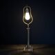 Pied de lampe ancien en laiton patiné – colonne cannelée – H 60 cm