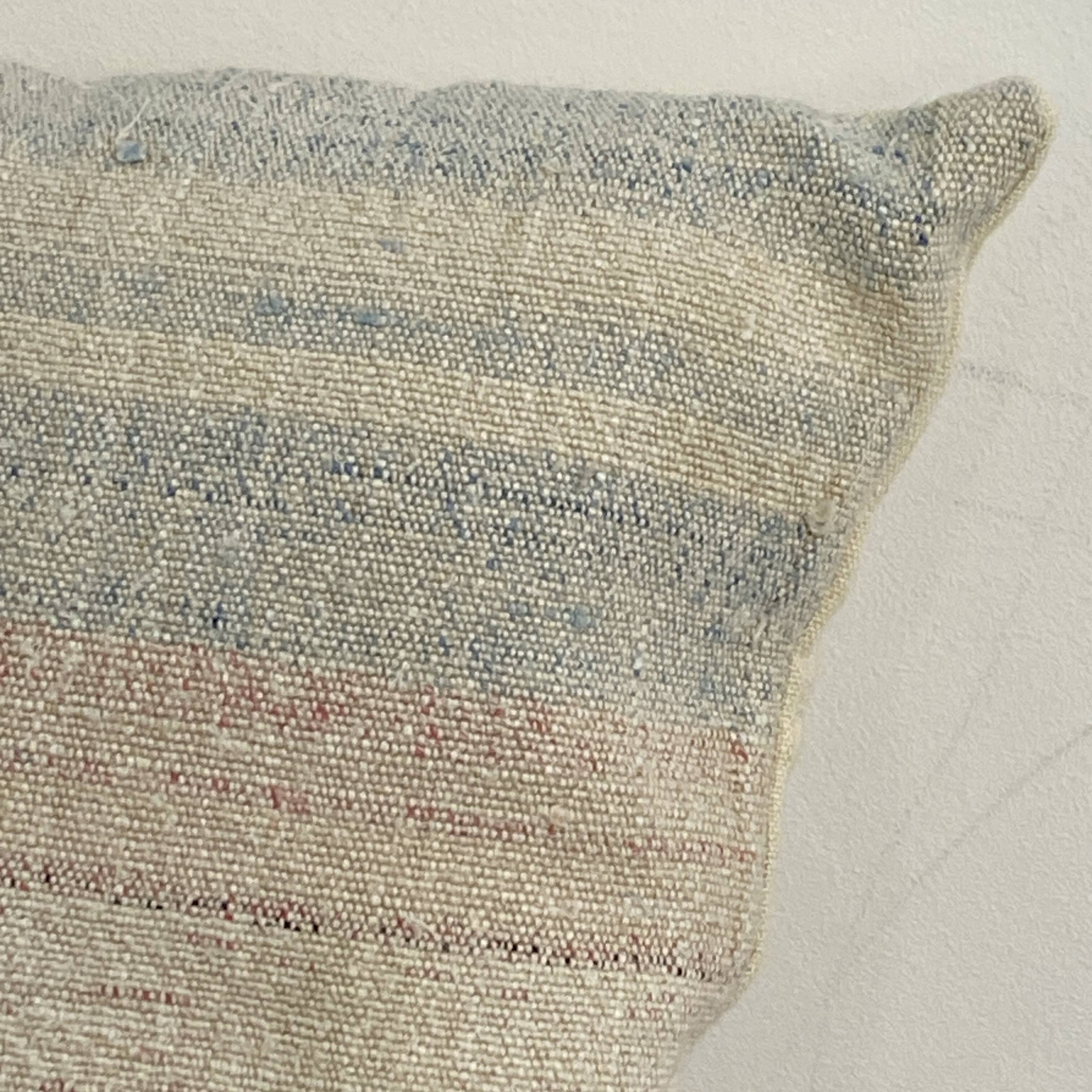 Handmade cushion in vintage fabric, Kilim style.