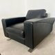Lot 2 roche bobois designer leather armchairs 80s vintage custom aviator shape