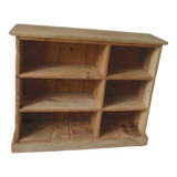 Vintage craft furniture on casters in pitch pine, 6 lockers.