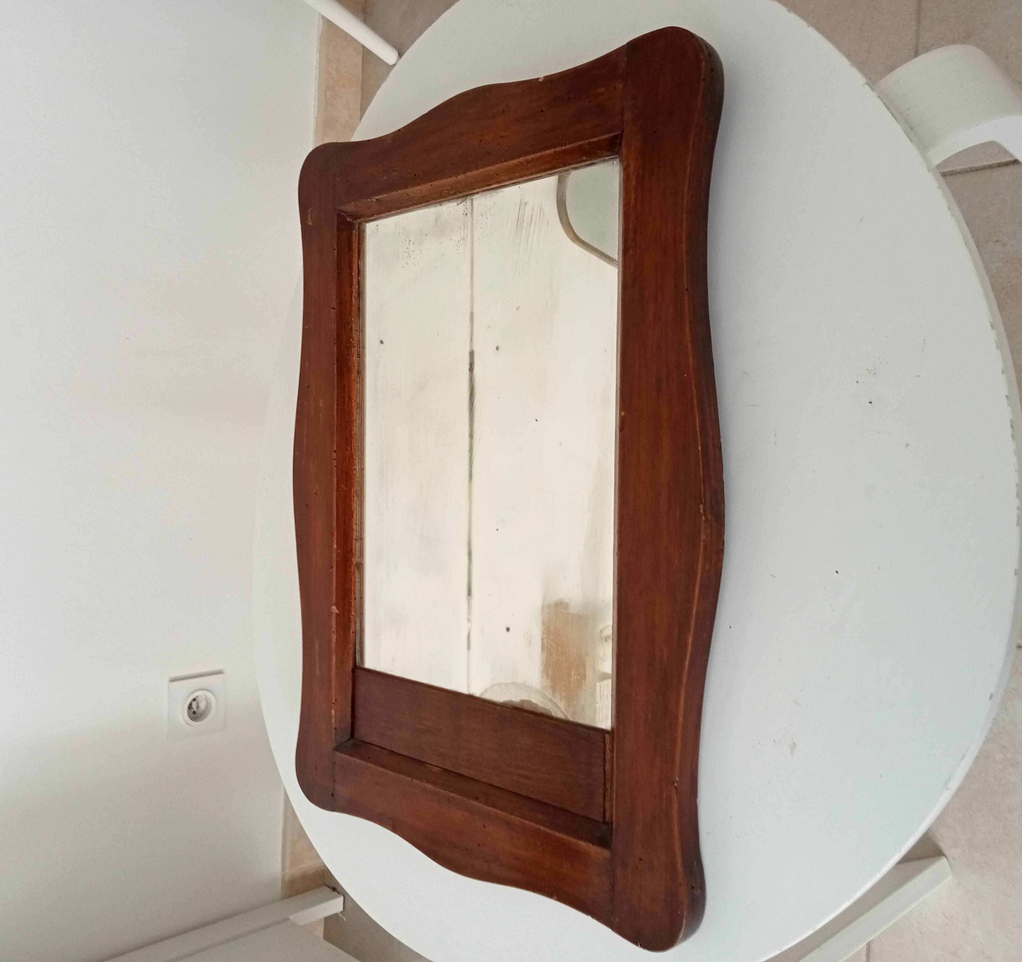 Miroir ancien en bois rustique