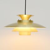 Vintage pendant lamp in golden brass, danish 1970s