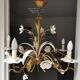 Vintage flower chandelier by maison masca 1950, hollywood regency design pendant light