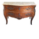 ROSEWOOD COMMODE WITH 2 DRAWERS AND OCHRE MARBLE TOP