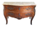 ROSEWOOD COMMODE WITH 2 DRAWERS AND OCHRE MARBLE TOP