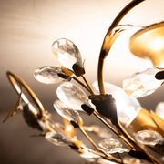 Gilded floral flush mount light attrib to banci firenze