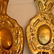 Appliques murales suédoises extra-larges en laiton de style baroque, datant du milieu du XXe siècle
