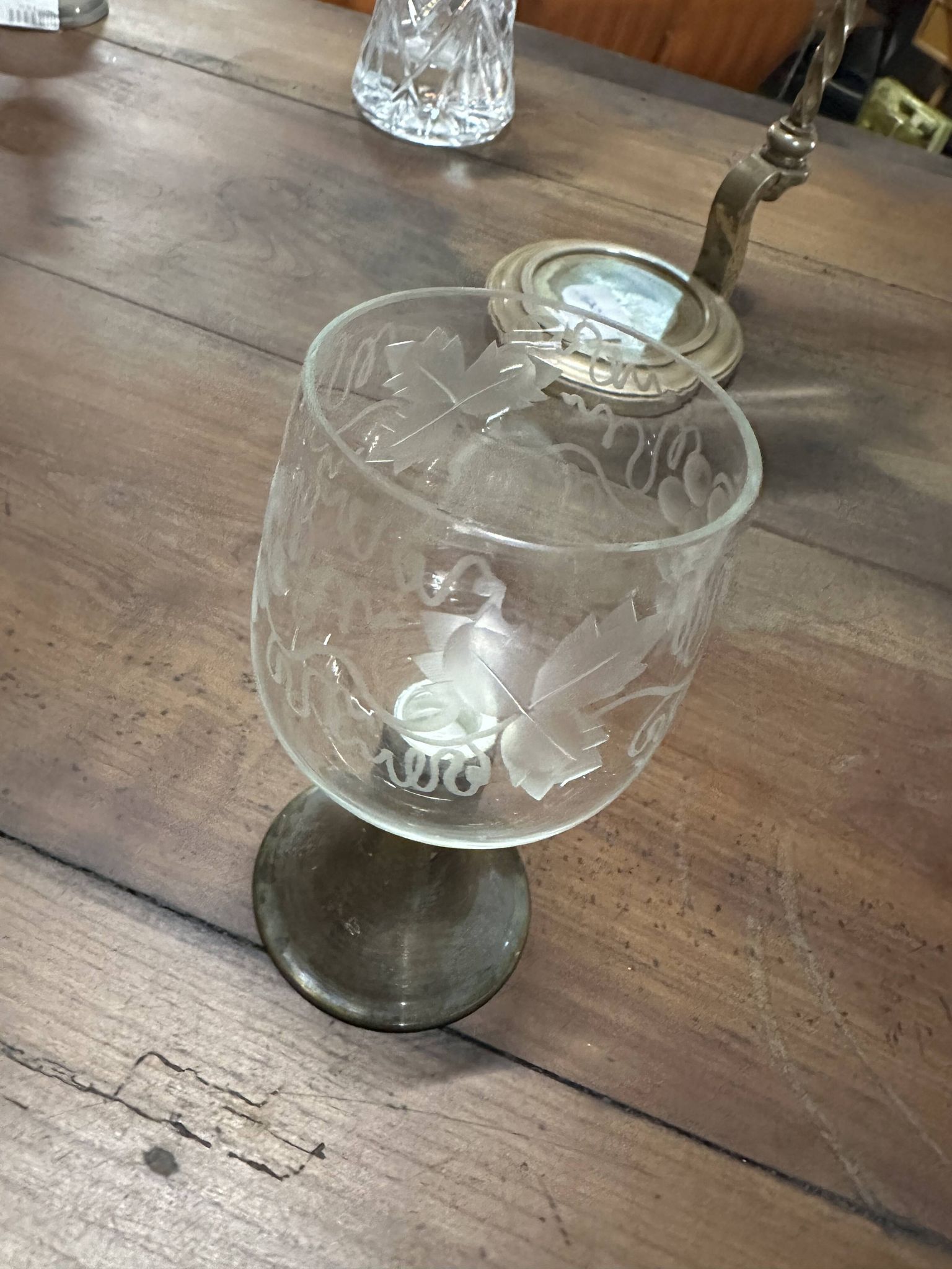 6 verres en métal argénté