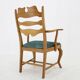 1960s Henning Kjærnulf Razorblade armchair in solid oak for EG Møbler, Denmark