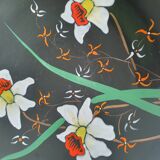 Fruit cup dish longwy france daffodils numbered deco flower on foot
