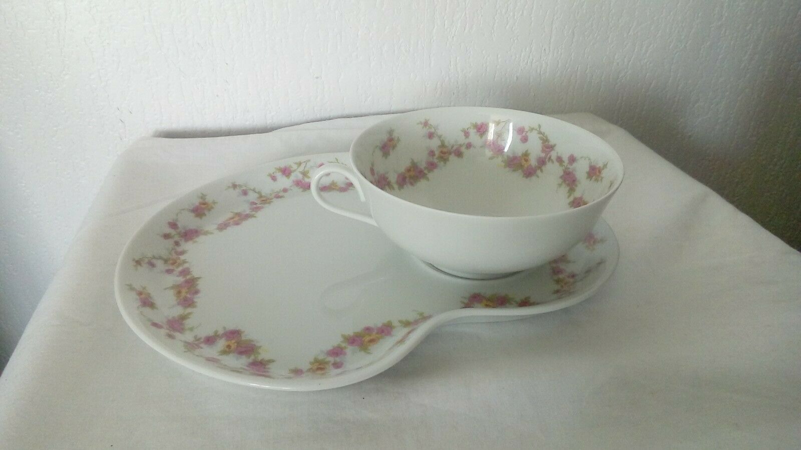 Lunch in limoges porcelain floral decoration a.lanternier & cie