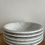5 hollow plates in hand-speckled Italian ceramic