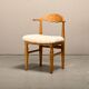 Henning Kjærnulf dining chairs set in Oak and Sheepskin, Denmark, 1960s