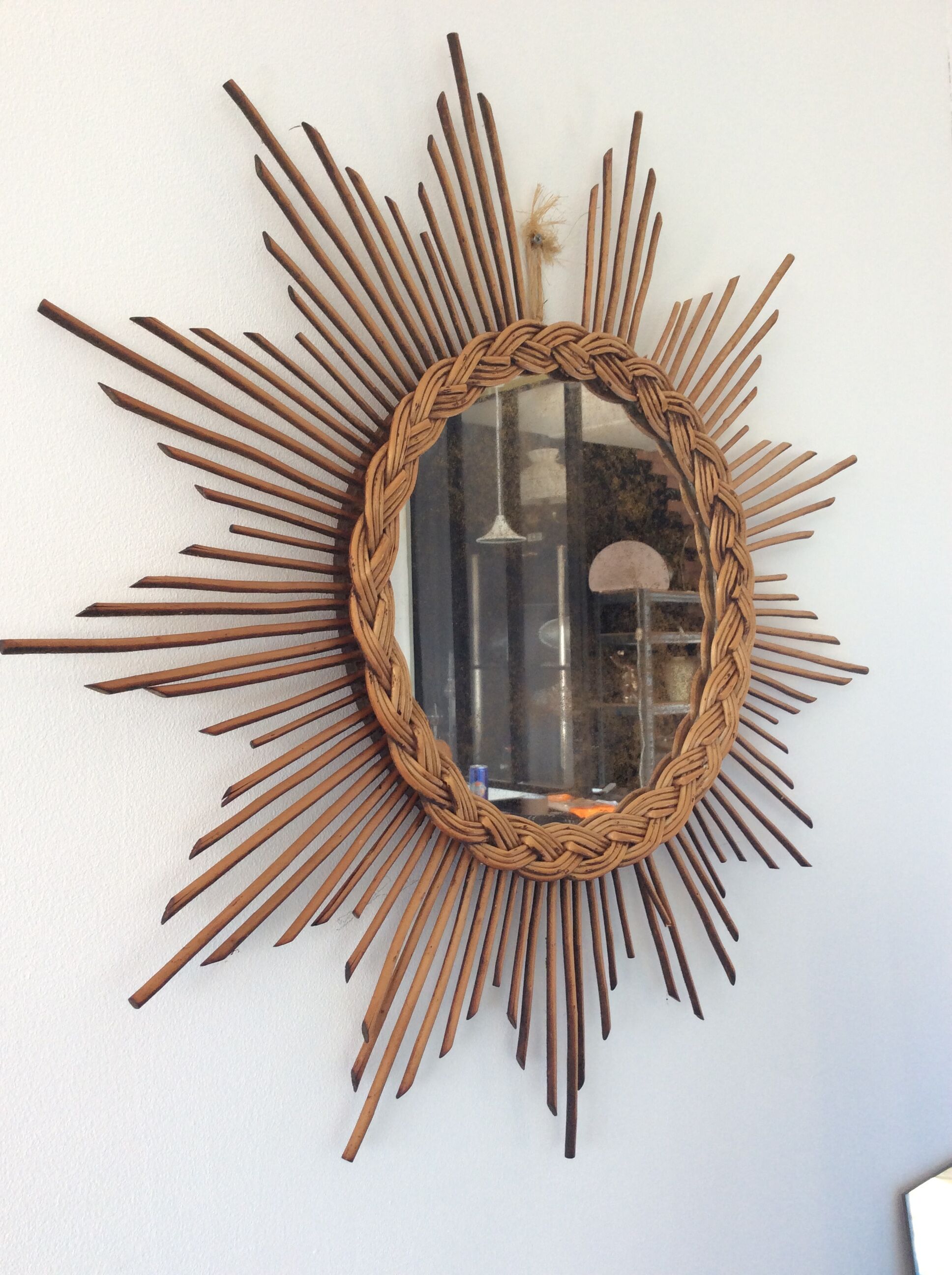 Rattan sun mirror from the 50/60s