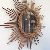 Rattan sun mirror from the 50/60s