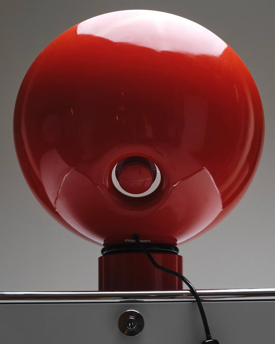 Orange resin mirror, elio martinelli, 1970s