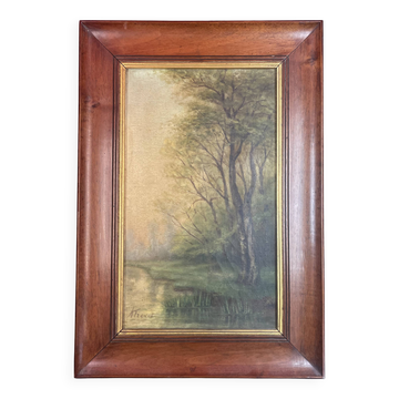 Ancien Tableau Peinture Huile sur toile signature à identifier
