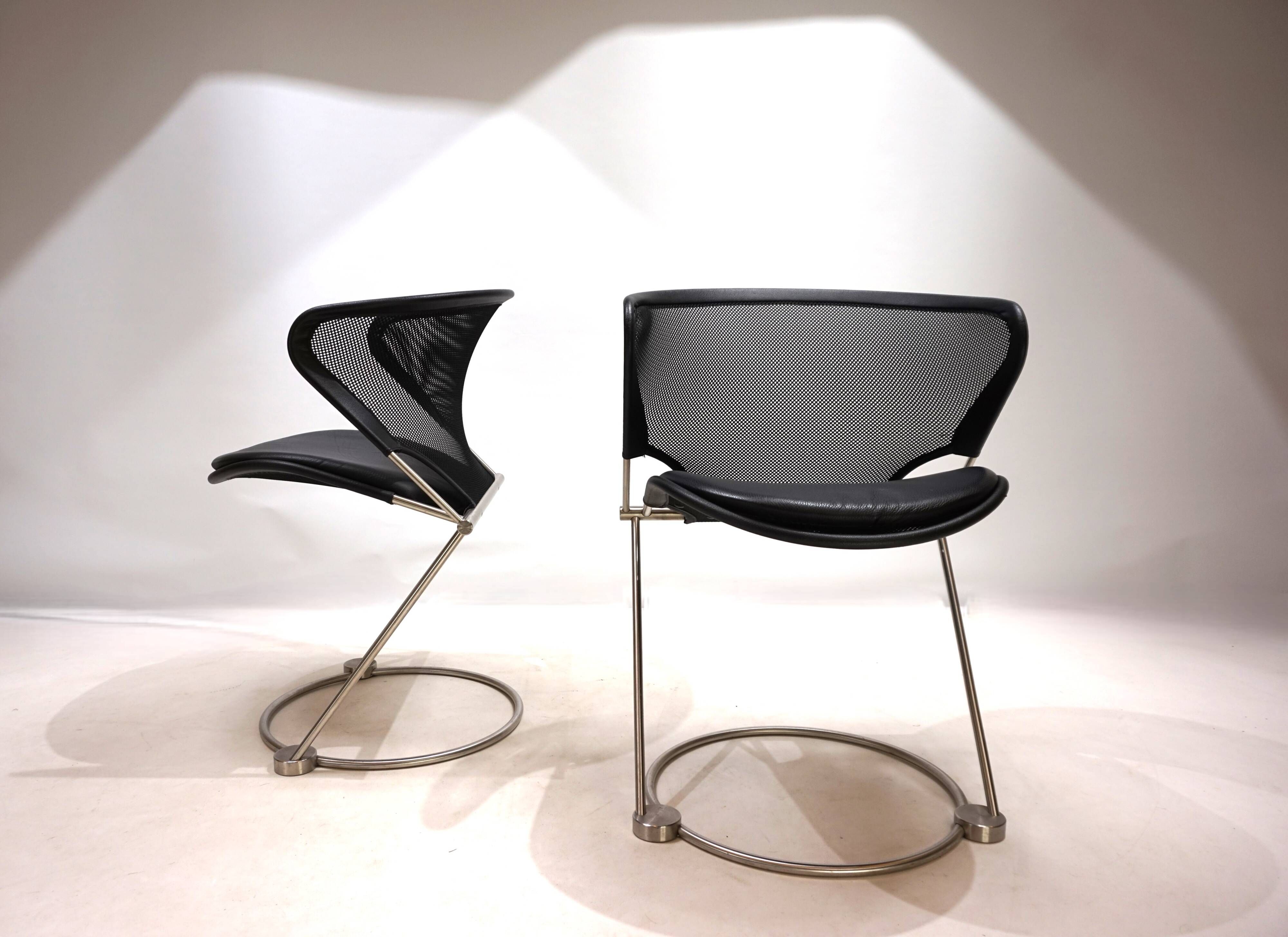Set of 2 Wilkhahn Nuvola conference / dining room chairs by Herbert Ohl, 19