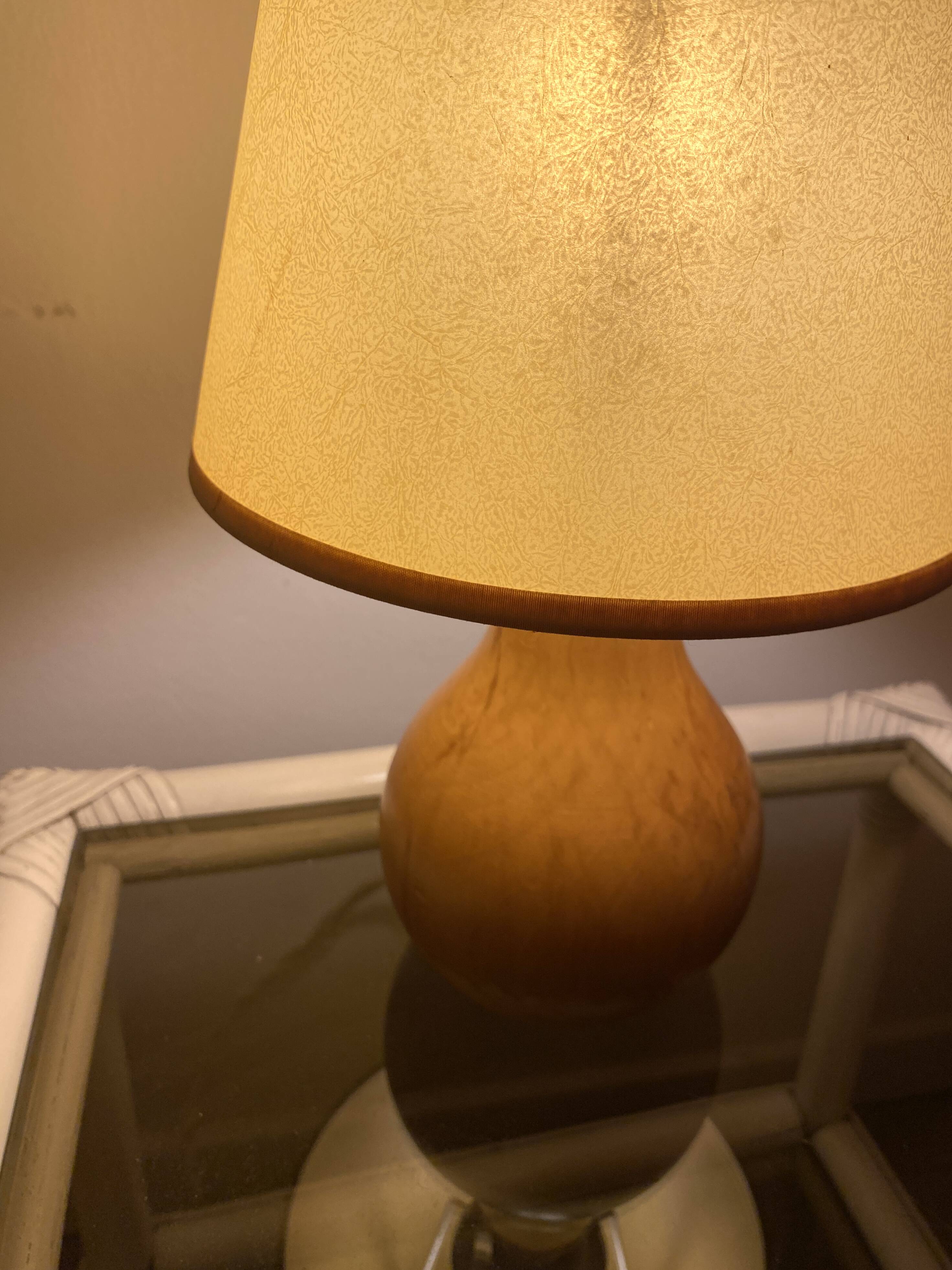 Lampe bois, câble neuf tissu 2M, abat-jour