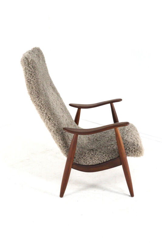 Mid century modern Armchair brown doodle (1) - total restoration - unique