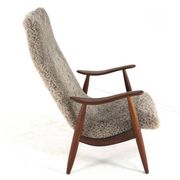 Fauteuil moderne du milieu du siècle en doodle marron (1) - restauration totale - unique