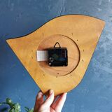 Vintage formica clock asymmetrical silent wall clock "Bayard black white lines"