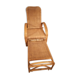 Wicker rattan chaise longue