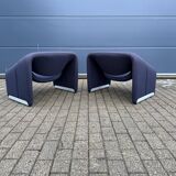 2x Artifort Groovy F598 by Pierre Paulin, Dark Blue, original