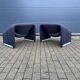 2x Artifort Groovy F598 by Pierre Paulin, Dark Blue, original