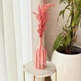 Striped pink artisanal bottle vase