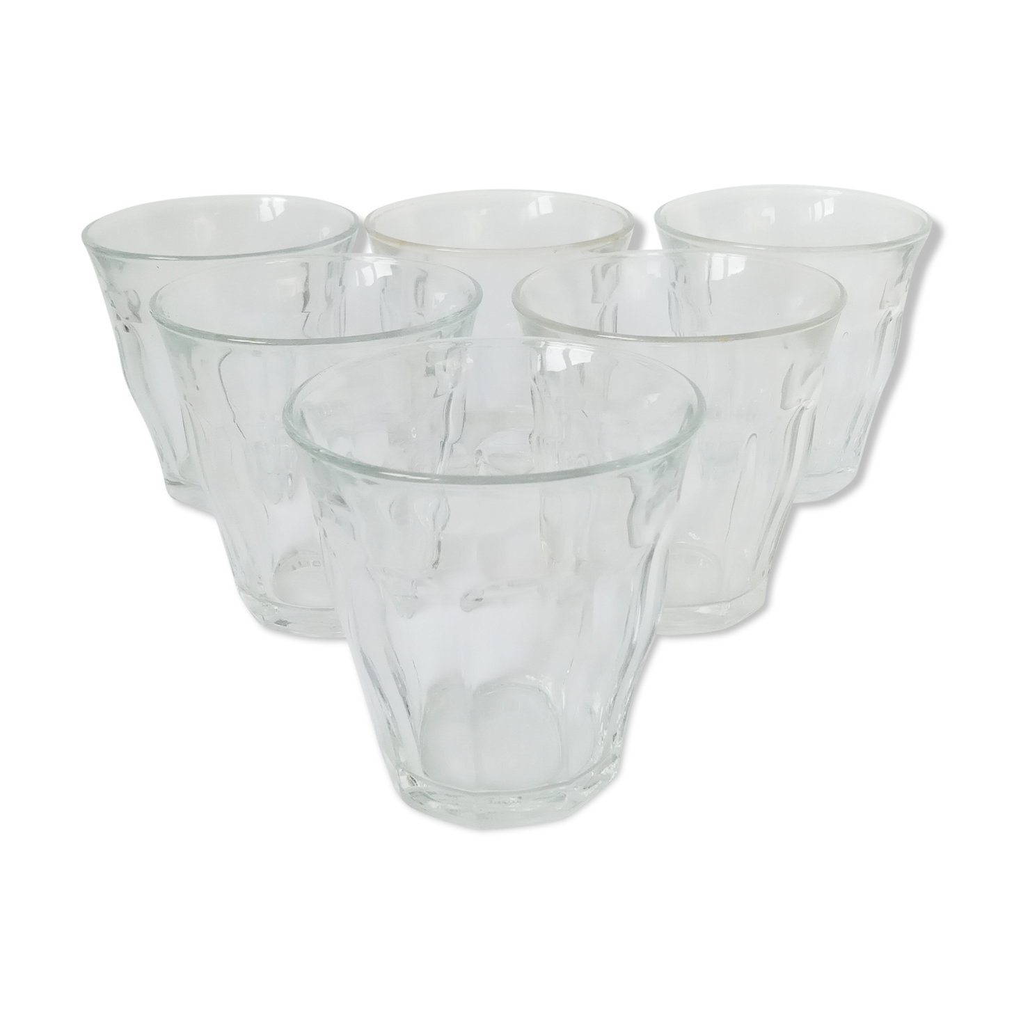 Six vintage Duralex glasses