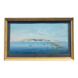 Large Neapolitan gouache: View of Naples. 19th century. Giuseppe Scoppa (attributed)