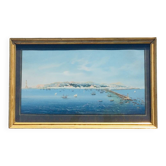 Grande gouache napolitaine : Vue de Naples. XIXè. Giuseppe Scoppa (attr.)