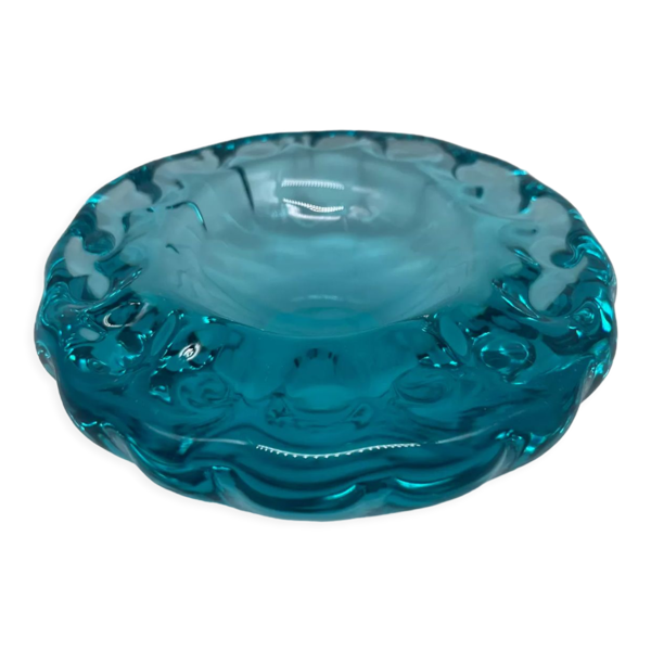 Vide poche en cristal bleu