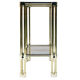 double-plated square tray in smoked glass and gilded brass structure from the late 1970s