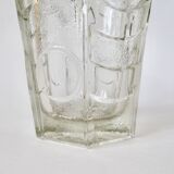 art deco style corolla molded glass vase 1950