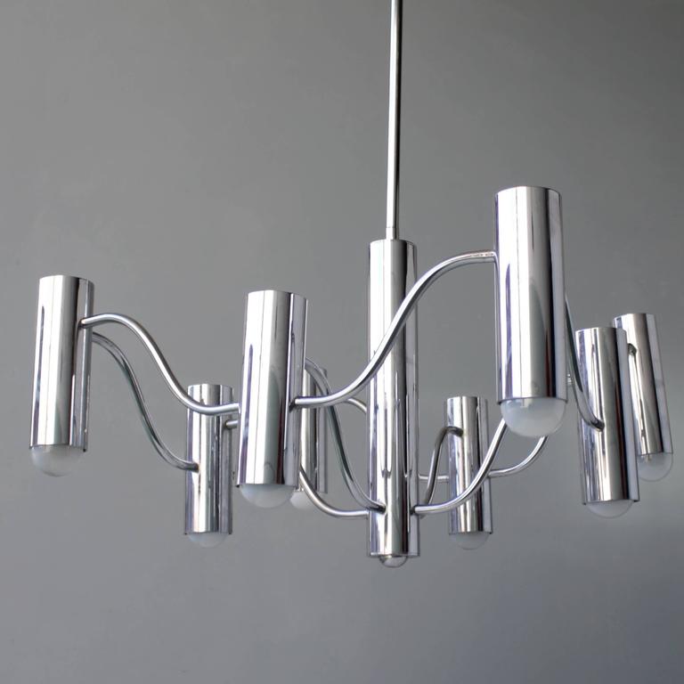 Chandelier in chrome by the Maison Sciolari