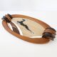 Plateau art deco vintage 1920 1930 antilope gazelle signe "dope"  bois & mi