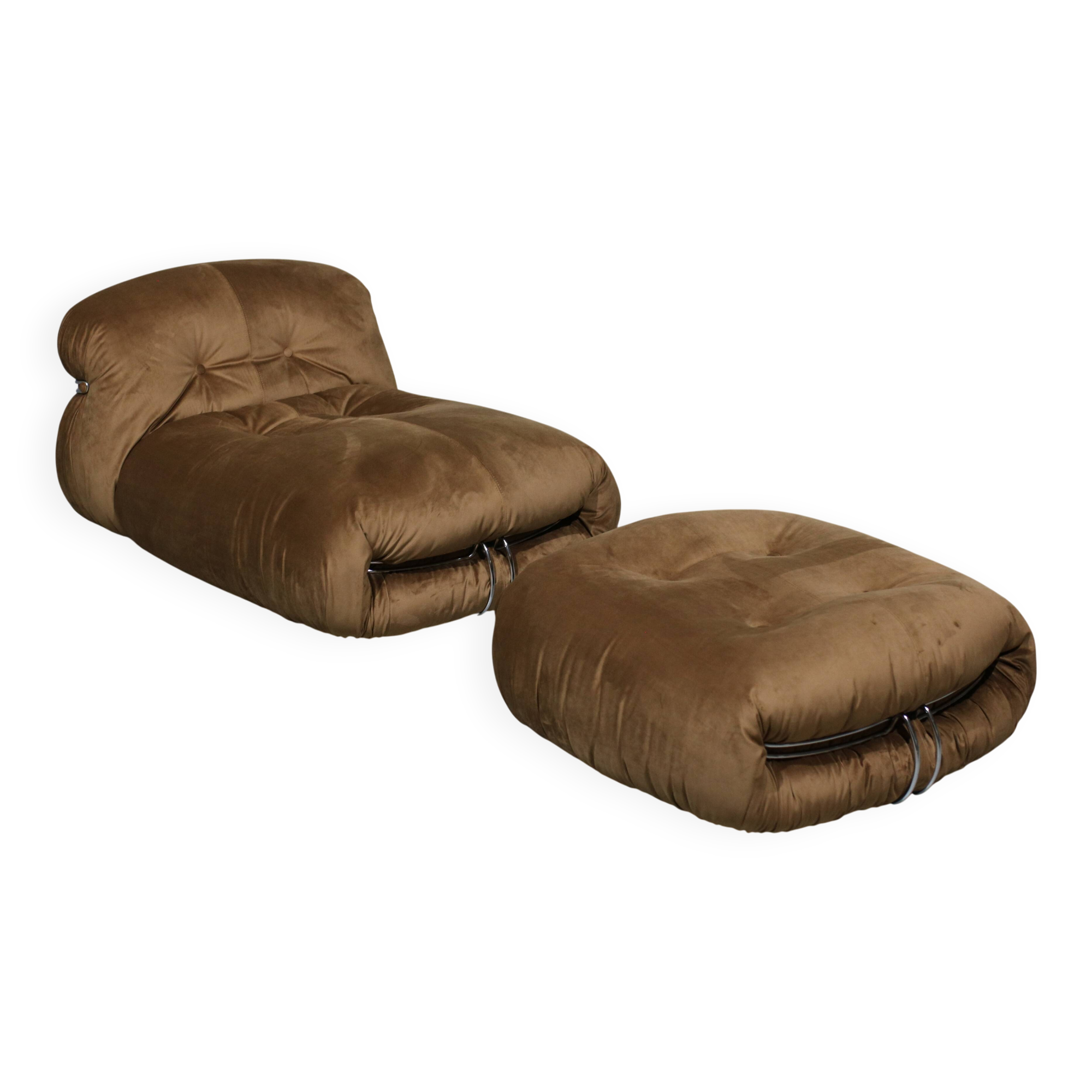 Lounge Chair and Ottoman from Afra & Tobia Scarpa for Cassina 1960s