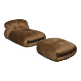 Lounge Chair and Ottoman from Afra & Tobia Scarpa for Cassina 1960s