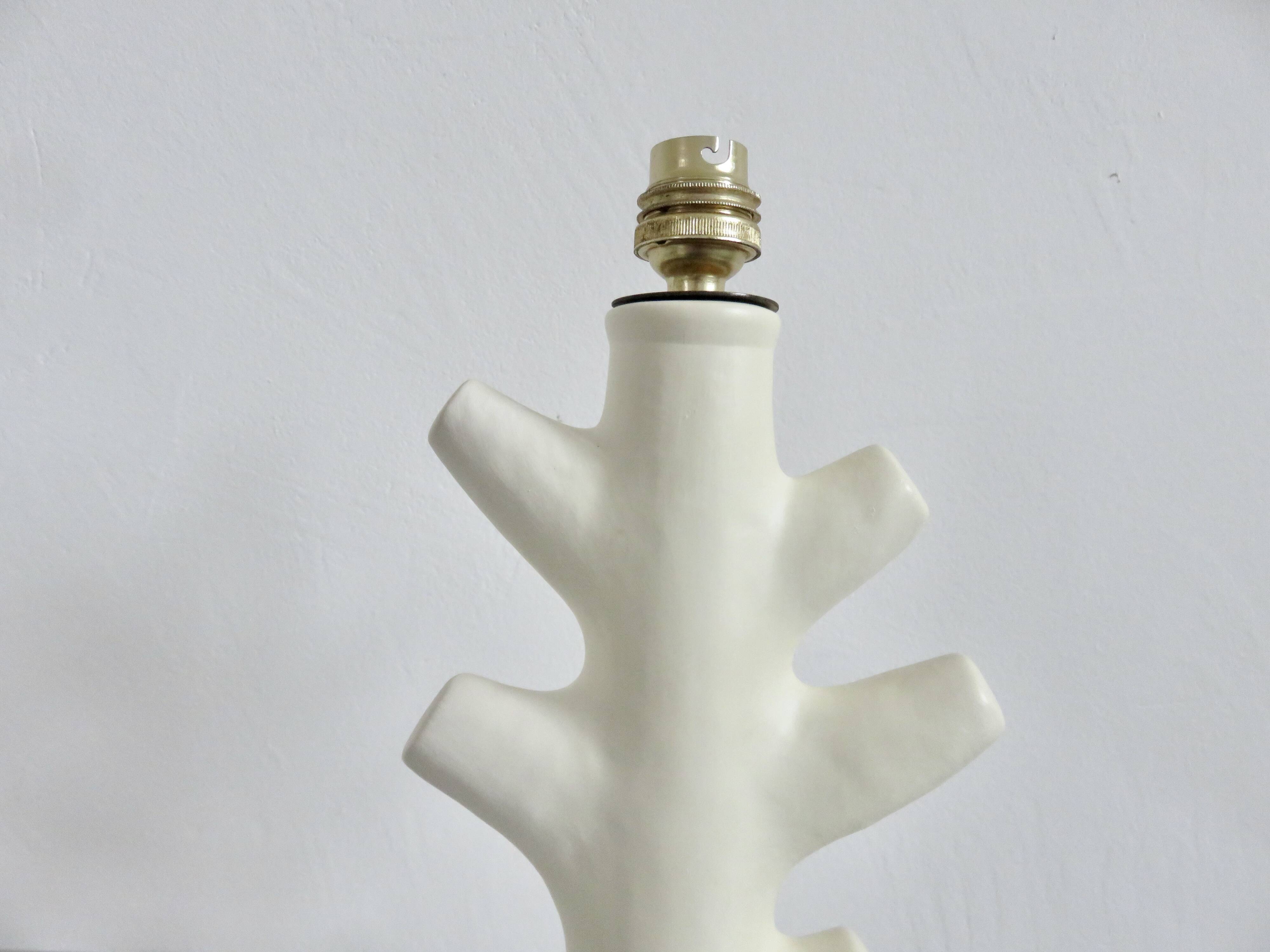 Matte white ceramic lamp 1960