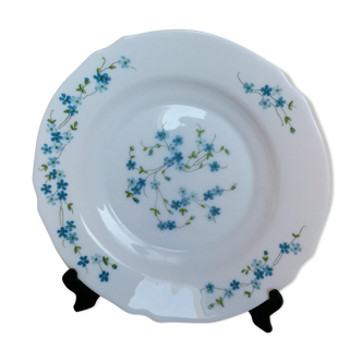 Lot de 6 assiettes creuses Arcopal Veronica Myosotis années 70