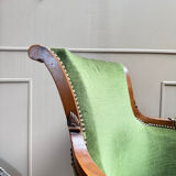 Pair of mahogany cabriolet bergère armchairs from the 18th-century Directoire period.